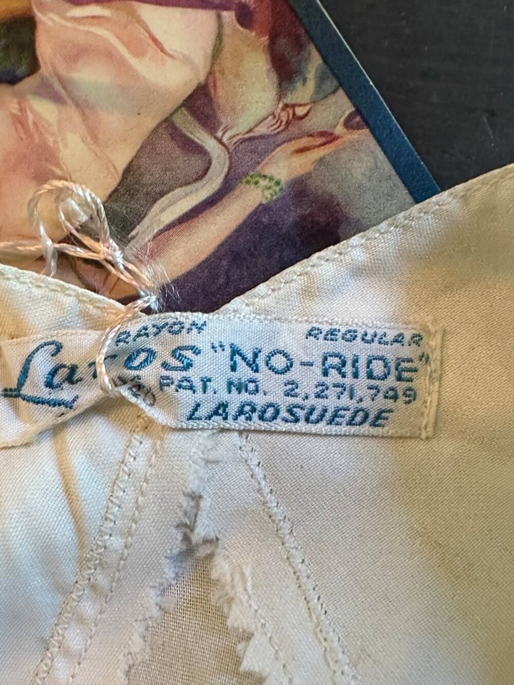 π€π€ Vintage 1930s Laros No-Ride Full Slips Set Ivory Bias Cut Lingerie M/Lπ€π€ - Picture 9 of 16